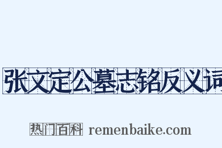 张文定公墓志铭反义词是什么意思的图片
